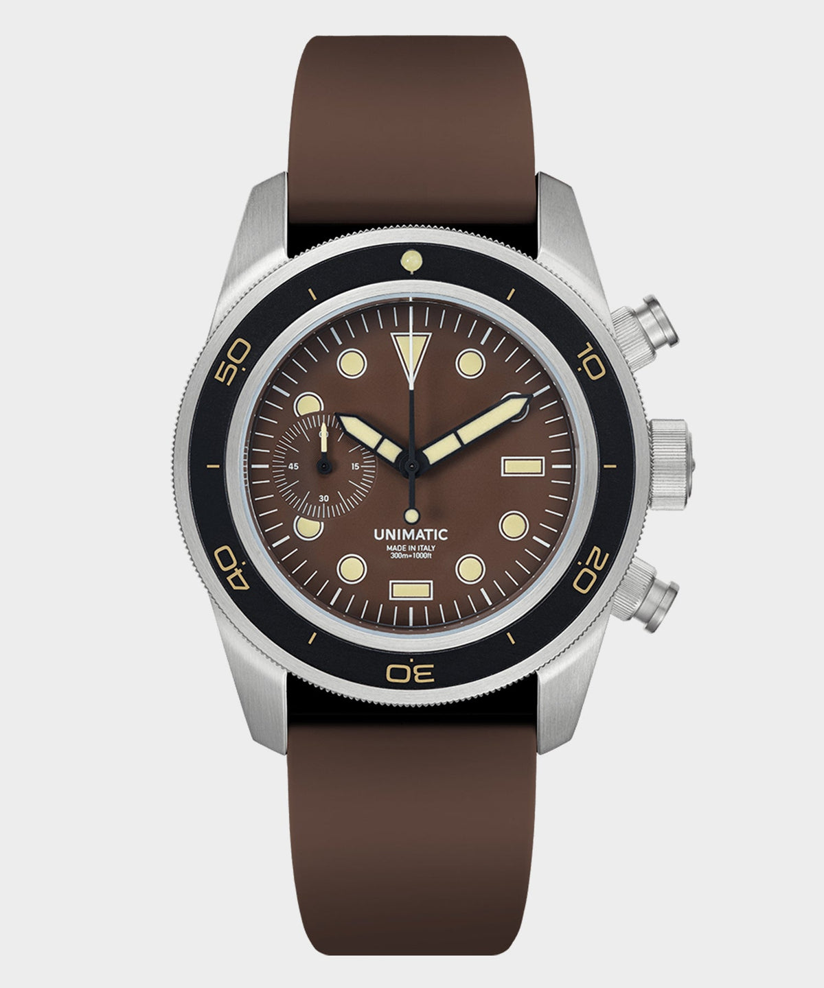 UNIMATIC U3-DHBR Heritage Chronograph Diver Watch - Brown