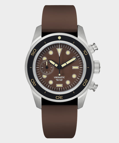 UNIMATIC U3-DHBR Heritage Chronograph Diver Watch - Brown
