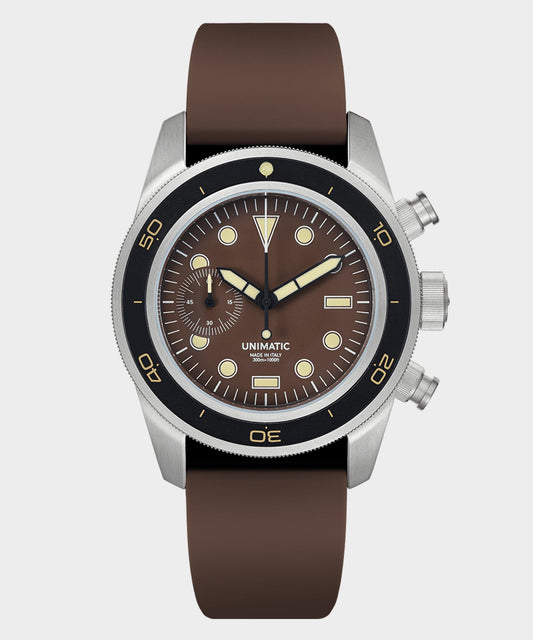 UNIMATIC U3-DHBR Heritage Chronograph Diver Watch - Brown