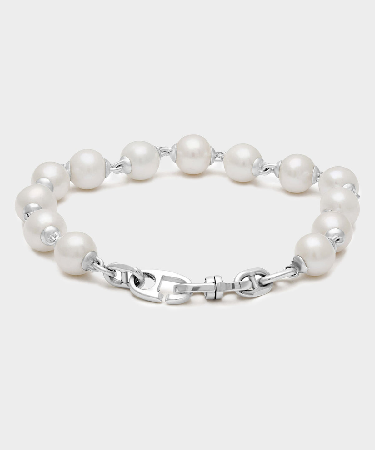 Maor Sterling Silver Consi Bracelet with White Pearls - Silver