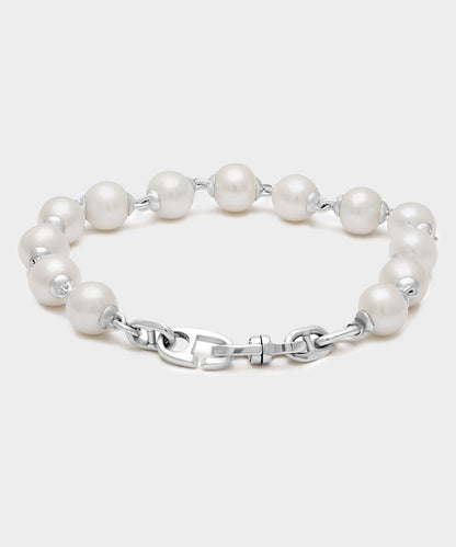 Maor Sterling Silver Consi Bracelet with White Pearls - Silver
