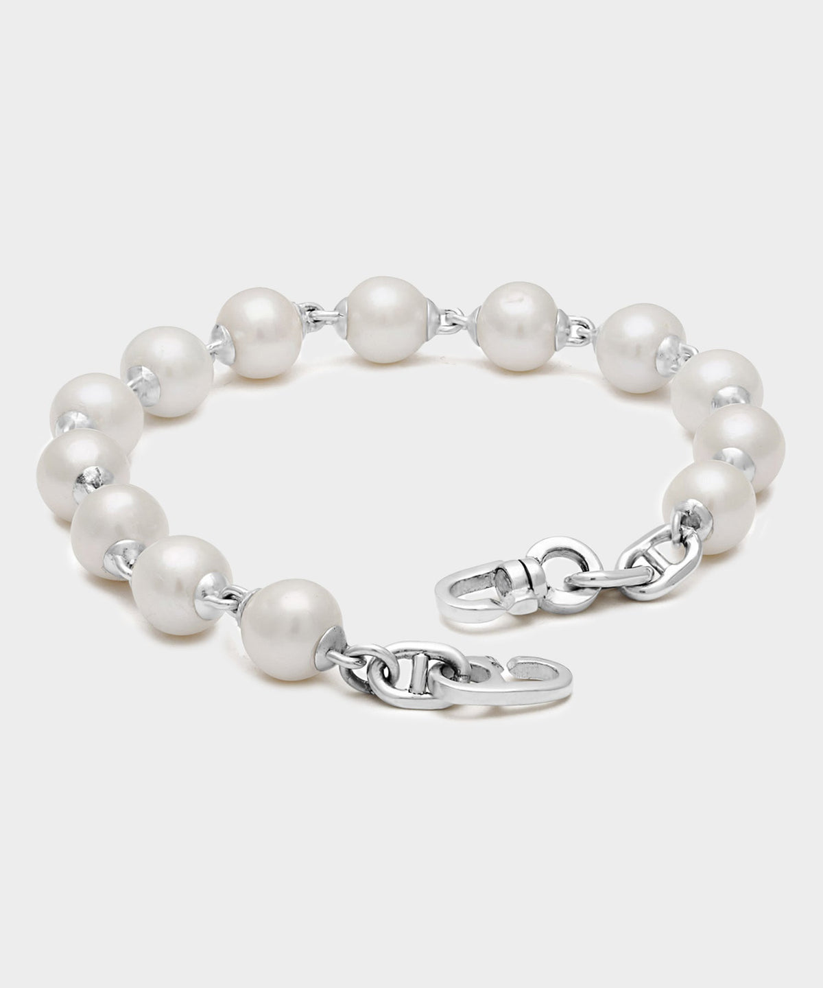 Maor Sterling Silver Consi Bracelet with White Pearls - Silver