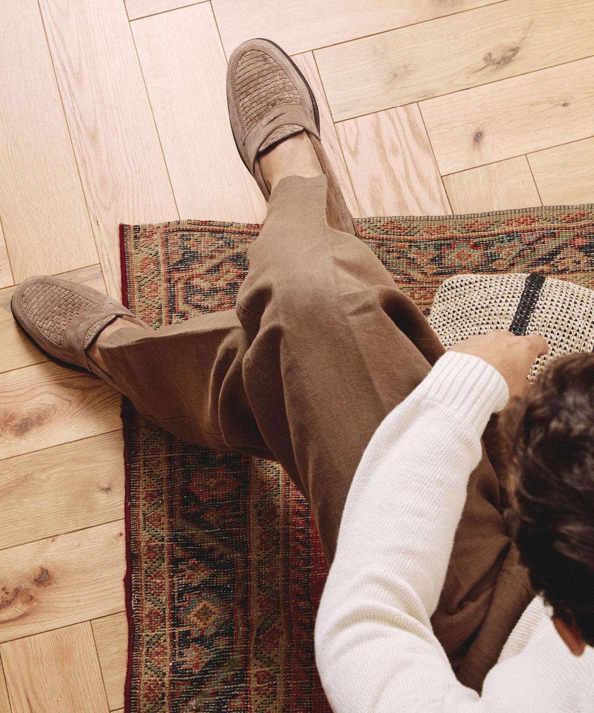 Todd Snyder x Sebago Woven Ryan Loafer - Mushroom