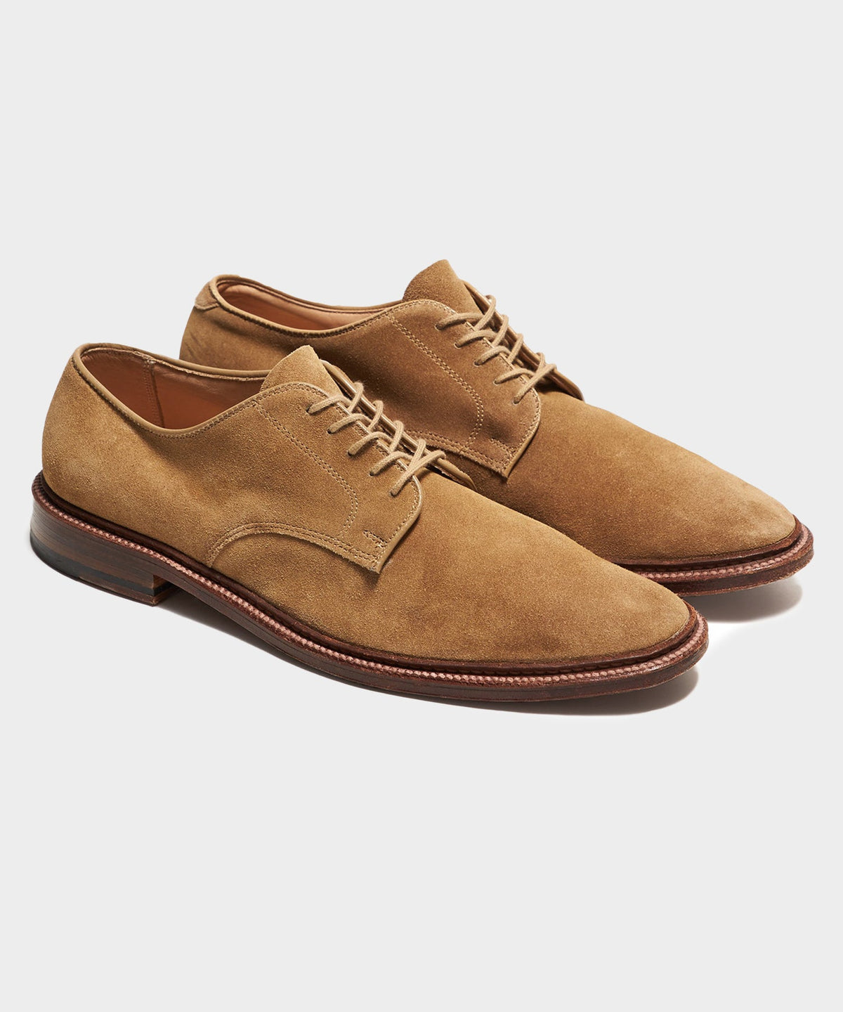 Alden Unlined Suede Plain Toe Blucher - Tan