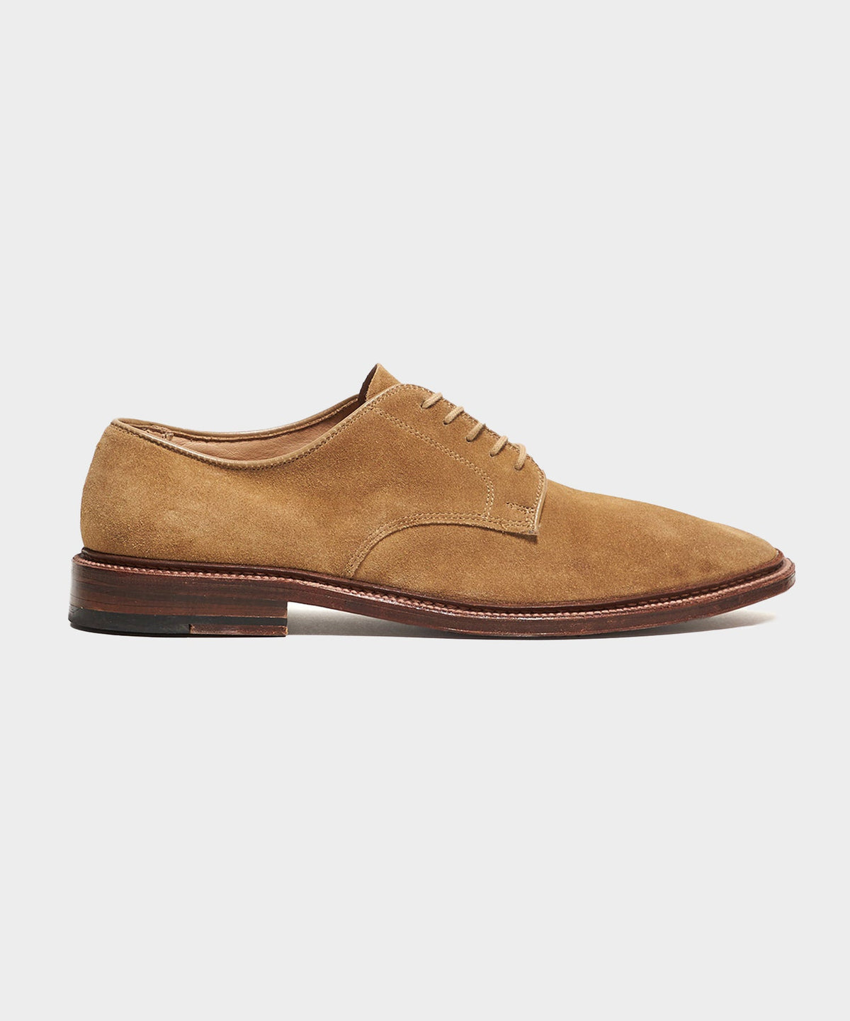 Alden Unlined Suede Plain Toe Blucher - Tan