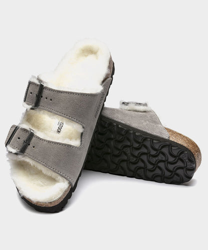 Birkenstock Arizona Shearling Sandal - Grey
