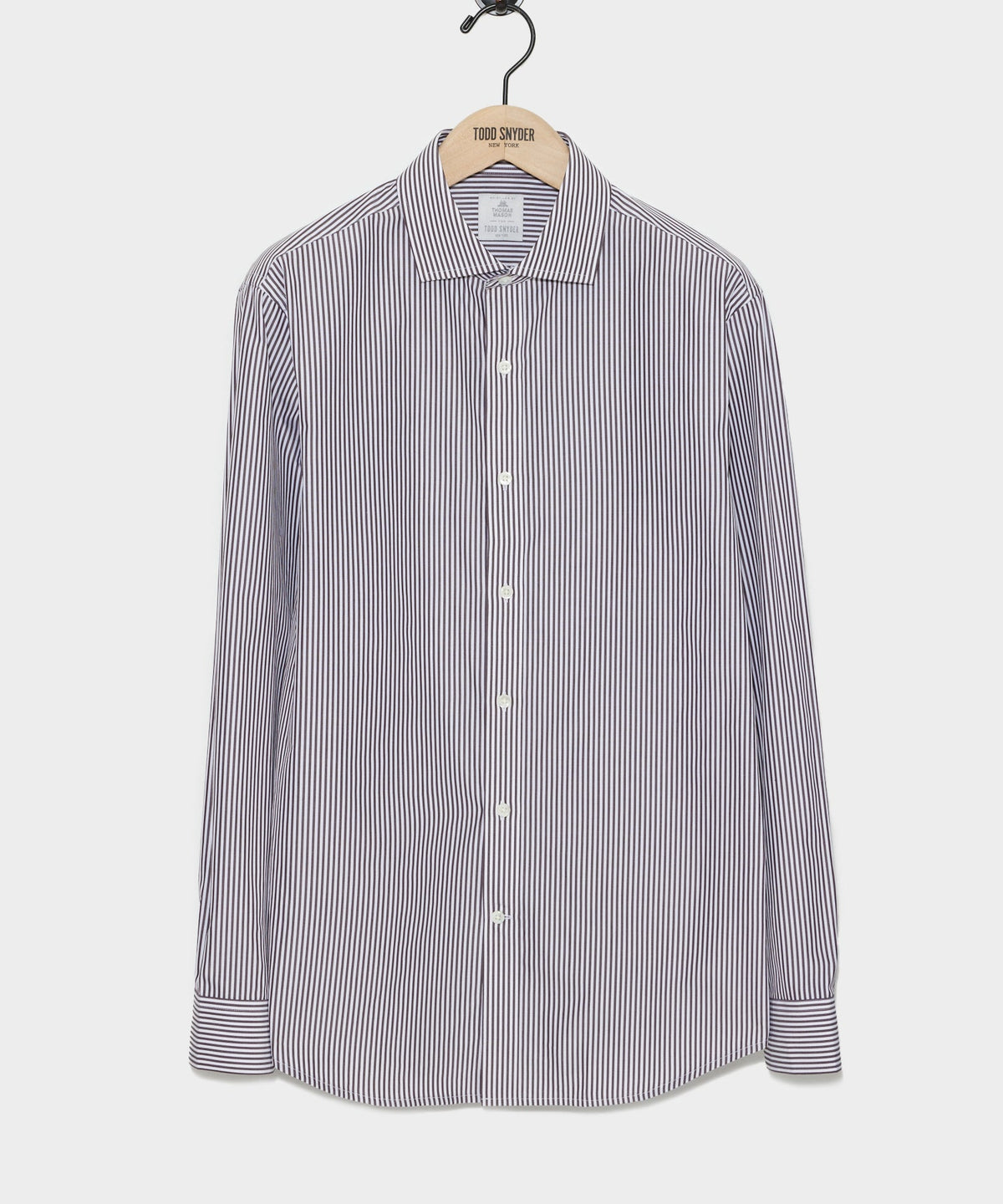 Spread Collar Poplin Dress Shirt - Brown