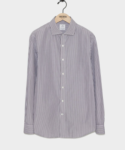 Spread Collar Poplin Dress Shirt - Brown