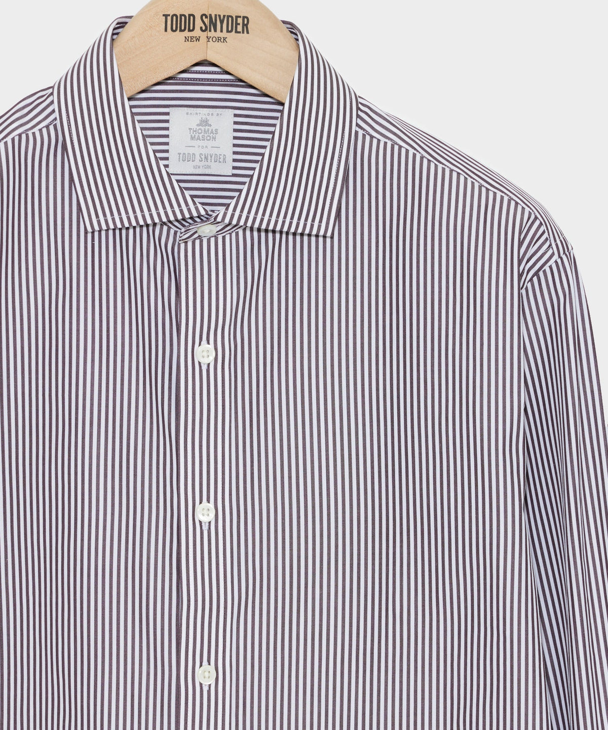 Spread Collar Poplin Dress Shirt - Brown