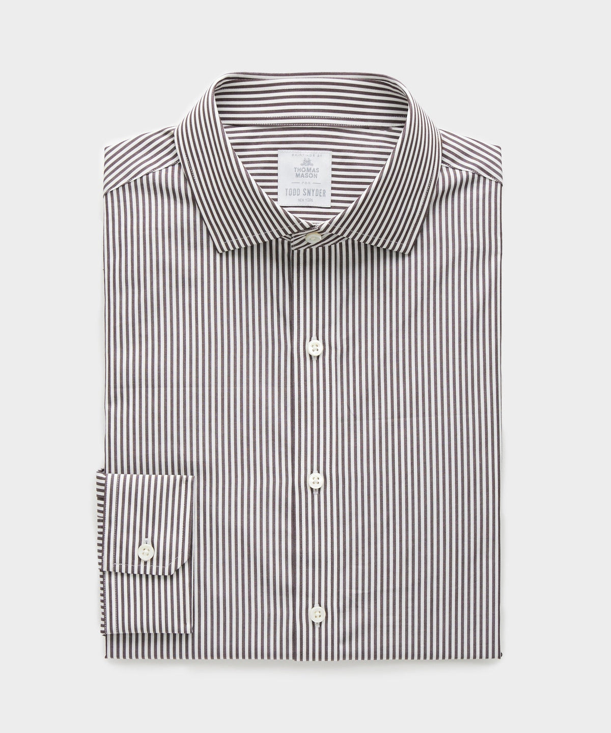 Spread Collar Poplin Dress Shirt - Brown
