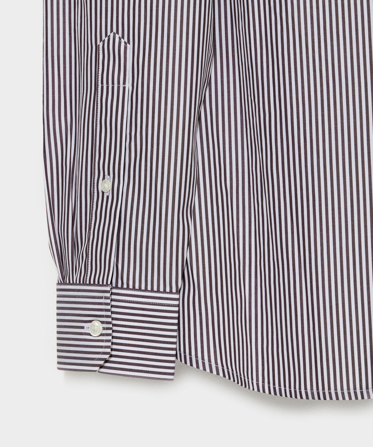 Spread Collar Poplin Dress Shirt - Brown