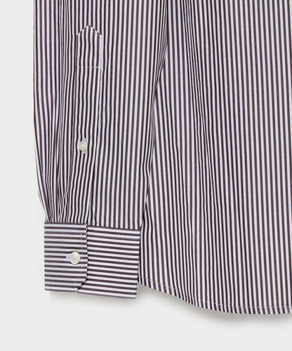 Spread Collar Poplin Dress Shirt - Brown