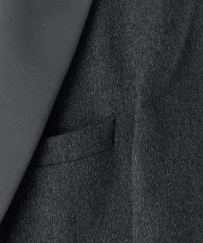 Italian Cashmere Peak Lapel Tuxedo Jacket - Grey
