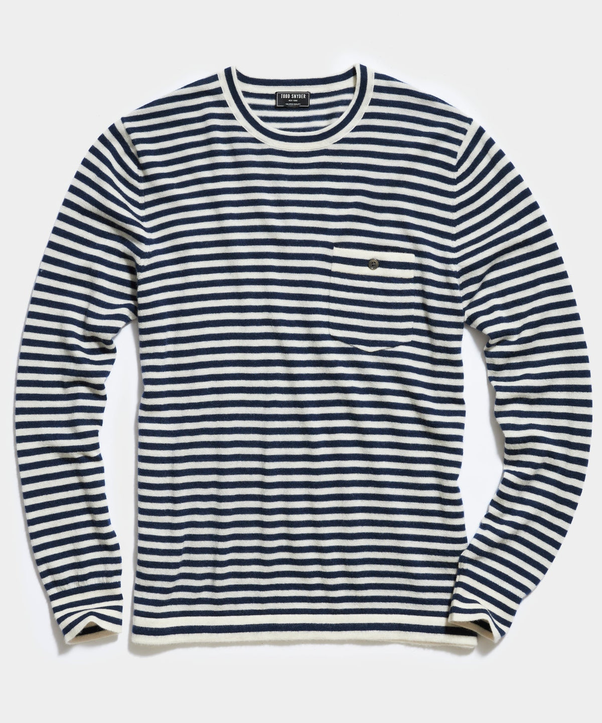 Premium Cashmere Pocket Tee - Navy