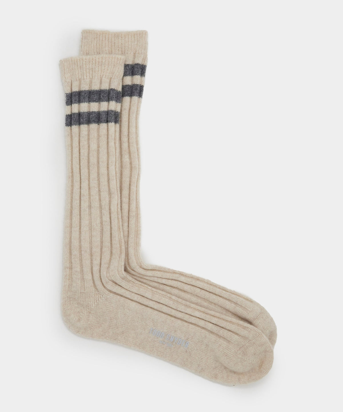 Striped Cashmere Sock - Oatmeal