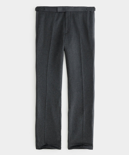 Slim Italian Cashmere Tuxedo Trouser - Grey