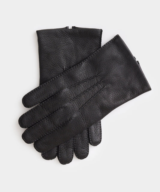Dents Cambridge Cashmere Lined Deerskin Gloves - Black