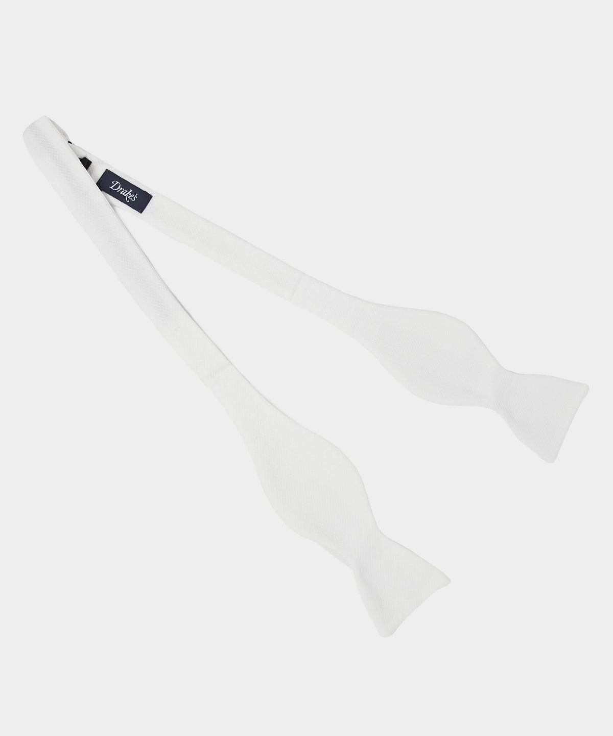 Drake's Classic Satin Bowtie - White