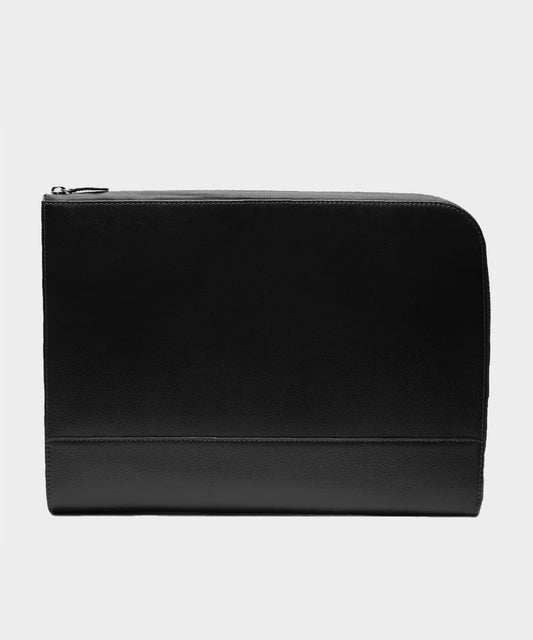Ettinger Capra Large Zip A4 Portfolio Pouch - Black