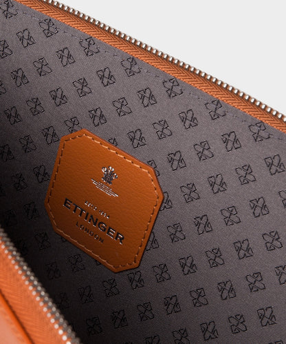 Ettinger Capra Large Zip A4 Portfolio Pouch - Tan