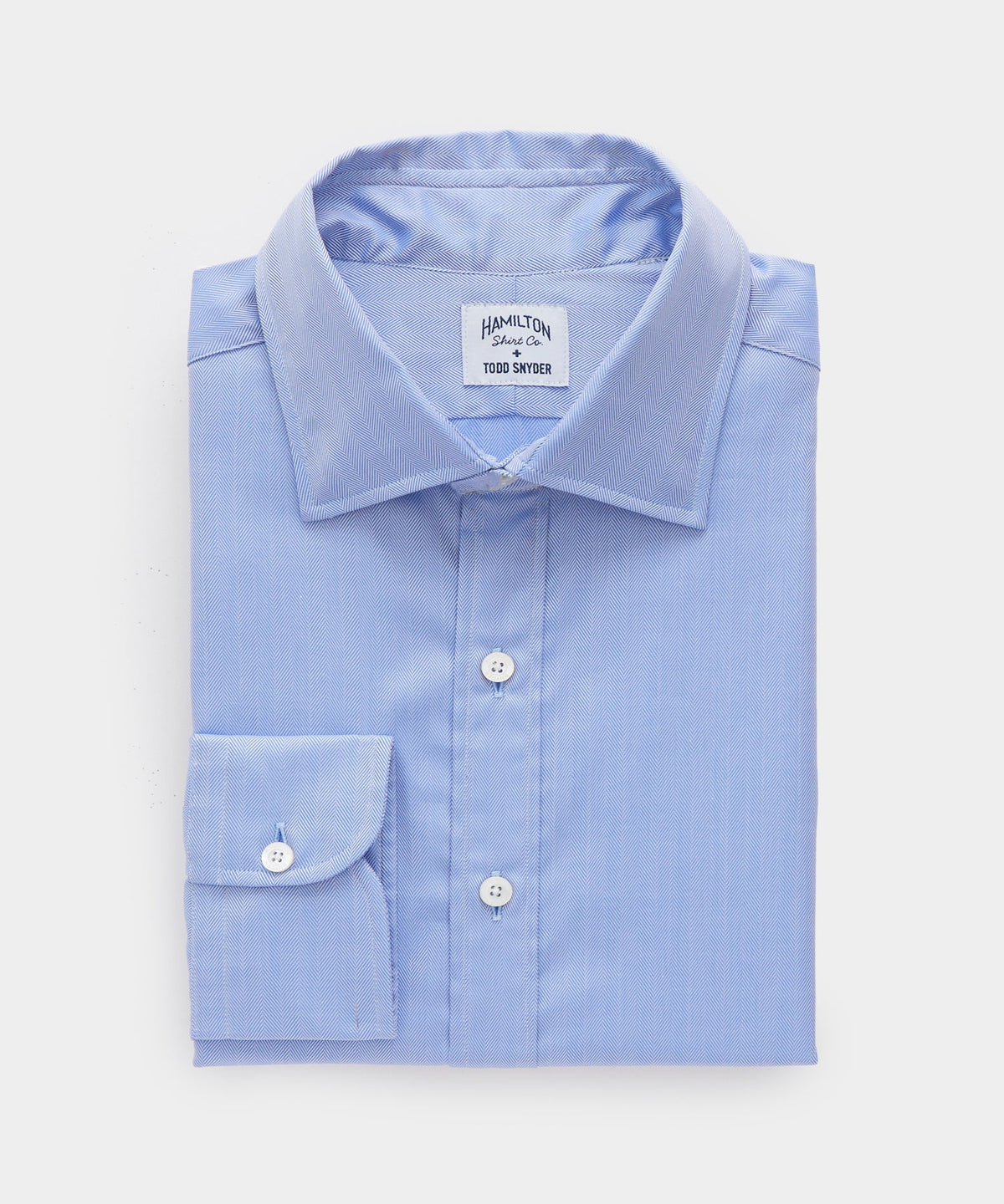 Hamilton + Todd Snyder Cotton Oxford Spread Collar Dress Shirt - Blue
