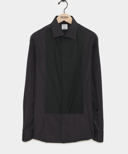 Hamilton + Todd Snyder Cotton Pleated Spread Collar Tuxedo Shirt - Black