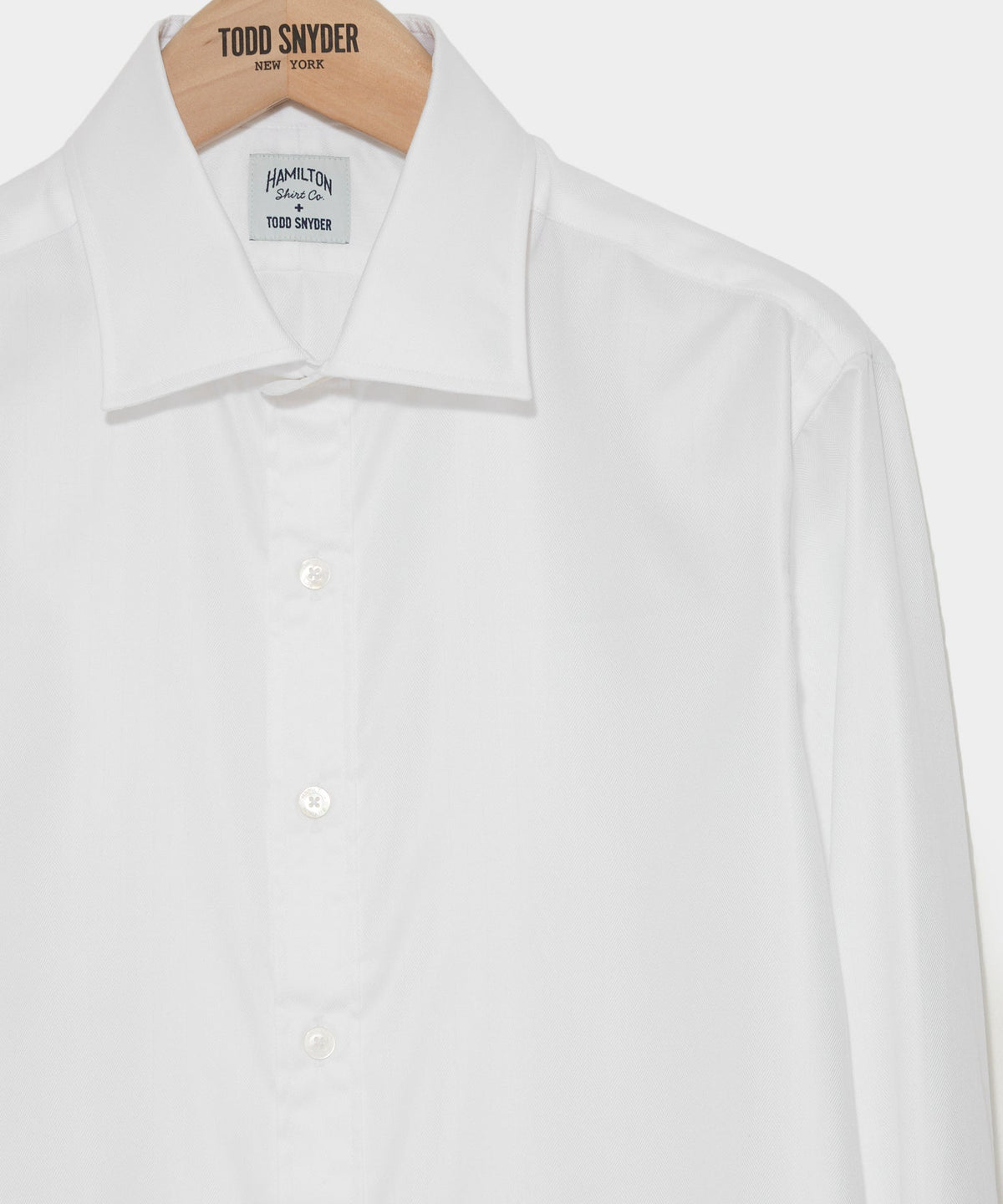 Hamilton + Todd Snyder Cotton Oxford Spread Collar Dress Shirt - White