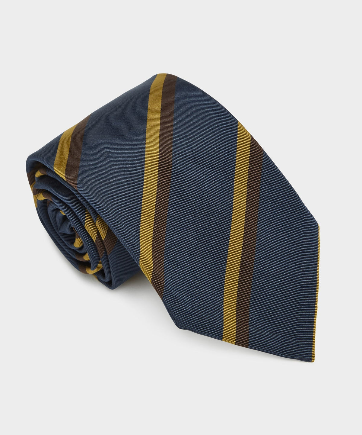 Italian Blue Gold Duo Stripe Tie - Blue