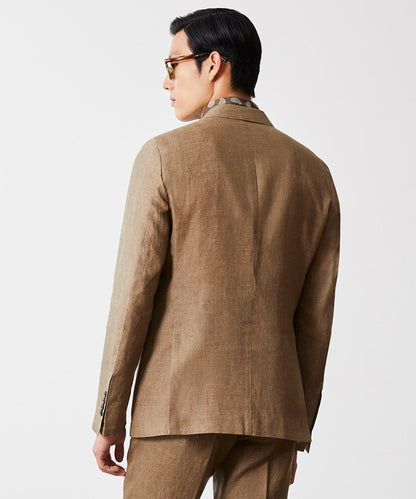 Italian Linen Sutton Jacket - Safari Tan|SAND
