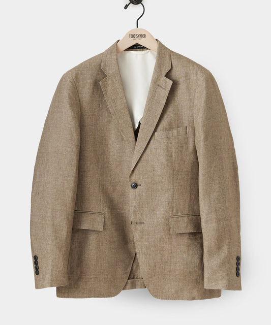 Italian Linen Sutton Jacket - Safari Tan|SAND