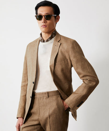 Italian Linen Sutton Jacket - Safari Tan|SAND