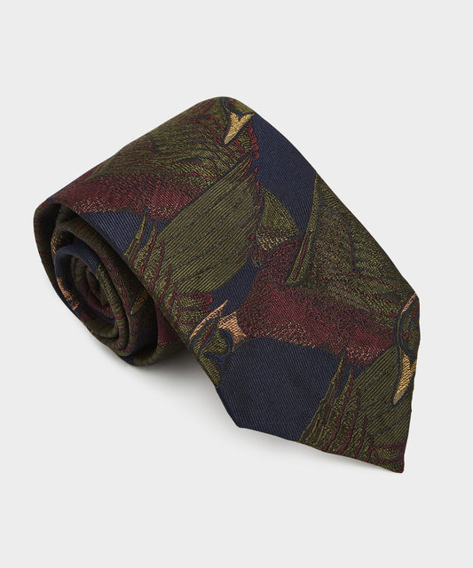 Italian Mallard Tie - Navy