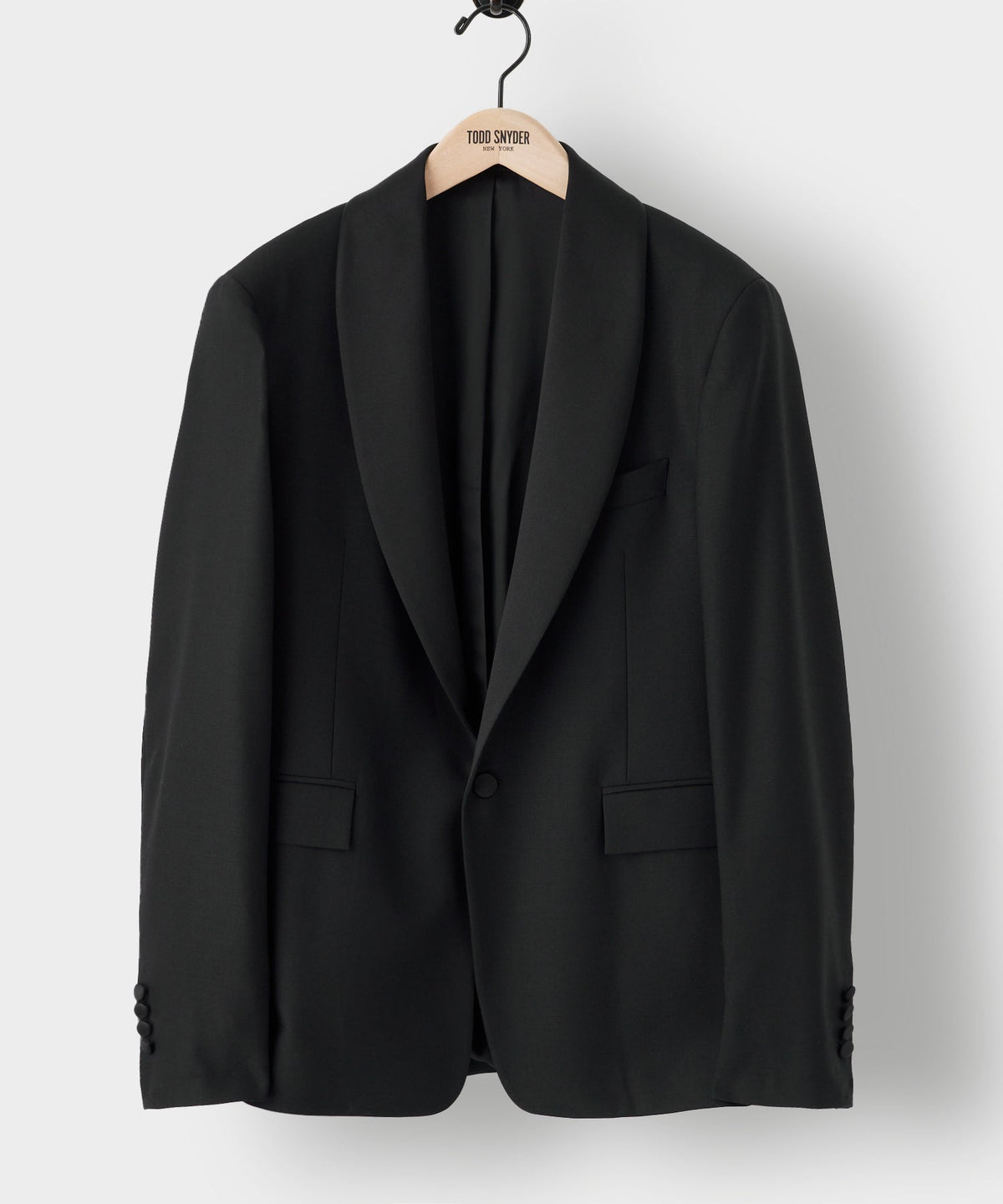 Italian Wool Shawl Tuxedo Jacket - Black