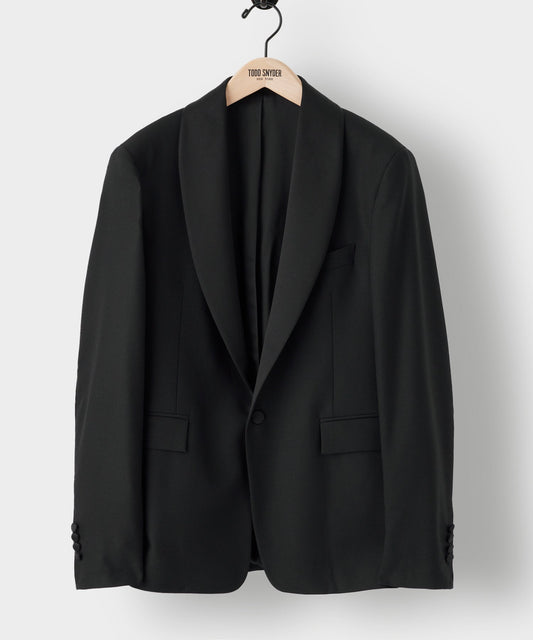 Italian Wool Shawl Tuxedo Jacket - Black