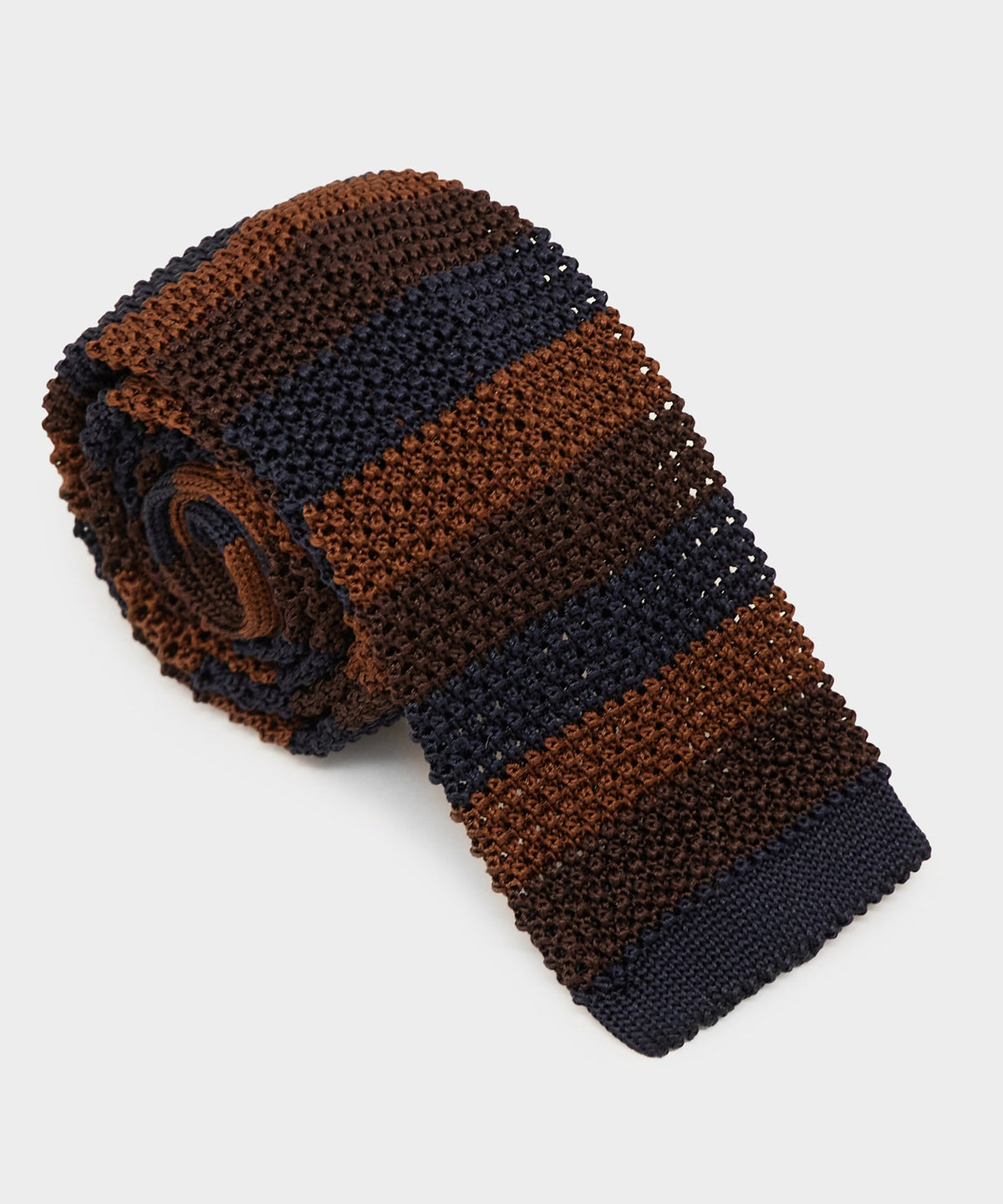 Italian Silk Knit Tie - Brown
