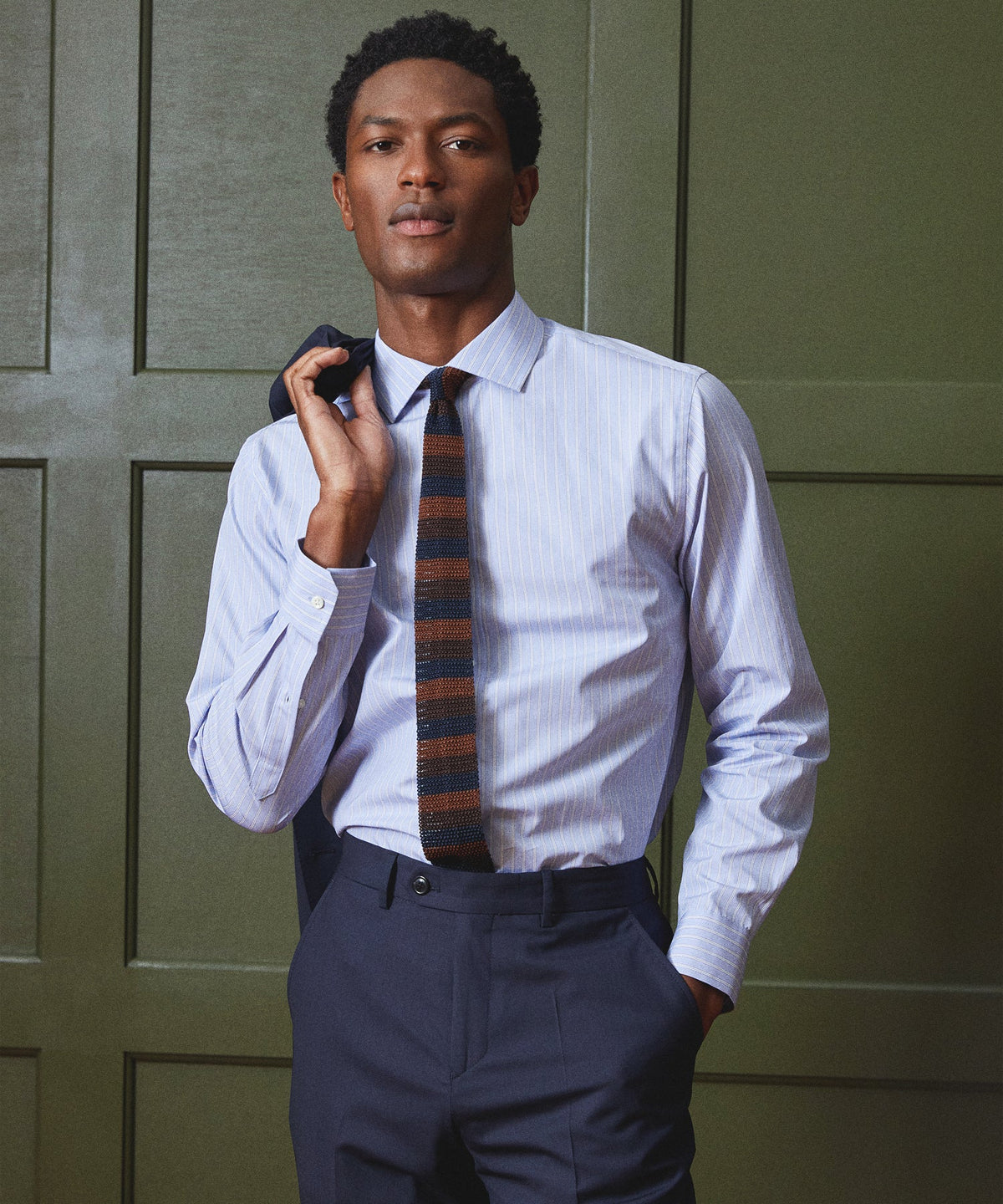 Italian Silk Knit Tie - Brown