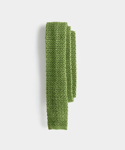 Italian Silk Knit Tie - Green