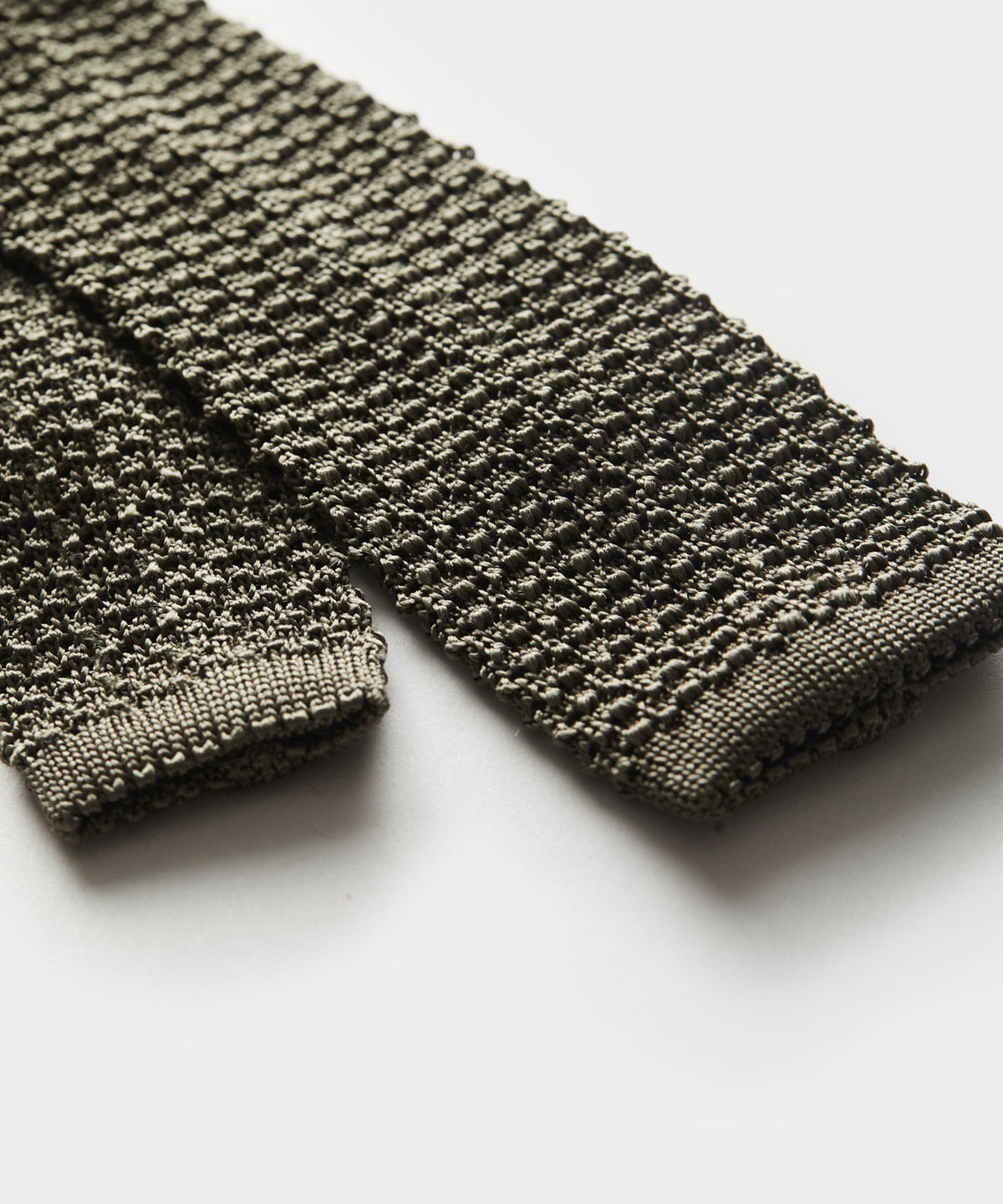 Italian Silk Knit Tie - Olive