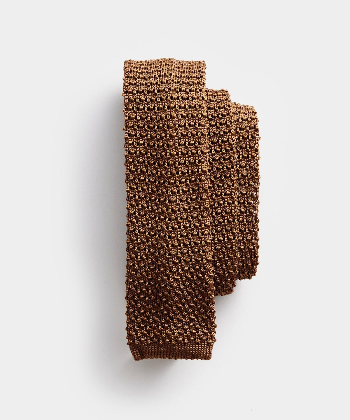 Italian Silk Knit Tie - Tobacco