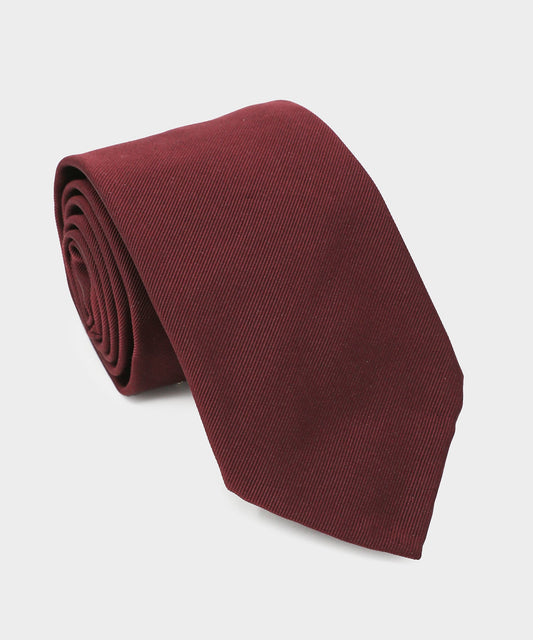 Italian Solid Tie - Burgundy