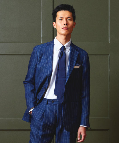 Italian Silk-Cotton Tie - Navy