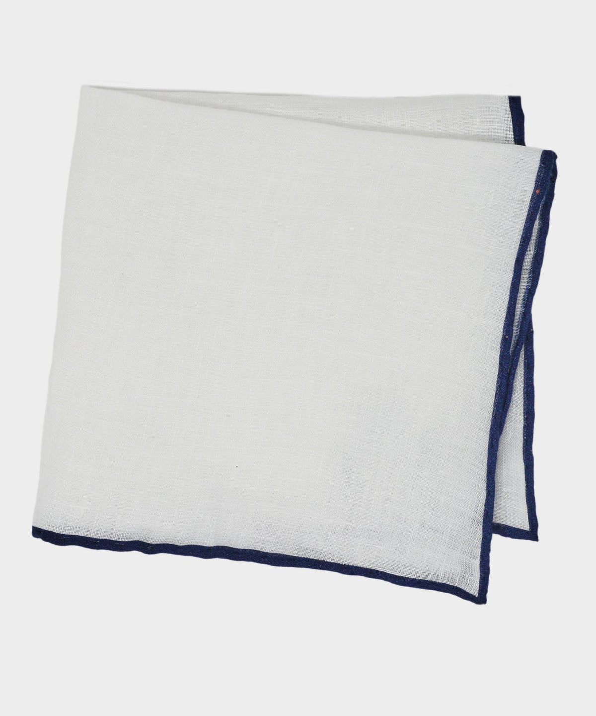 Italian Tipped Linen Pocket Square - Navy