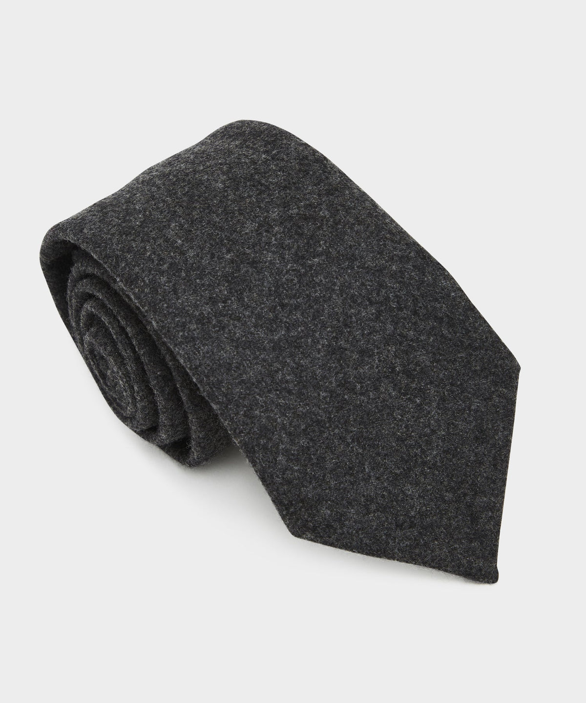 Italian Wool Flannel Tie - Charcoal