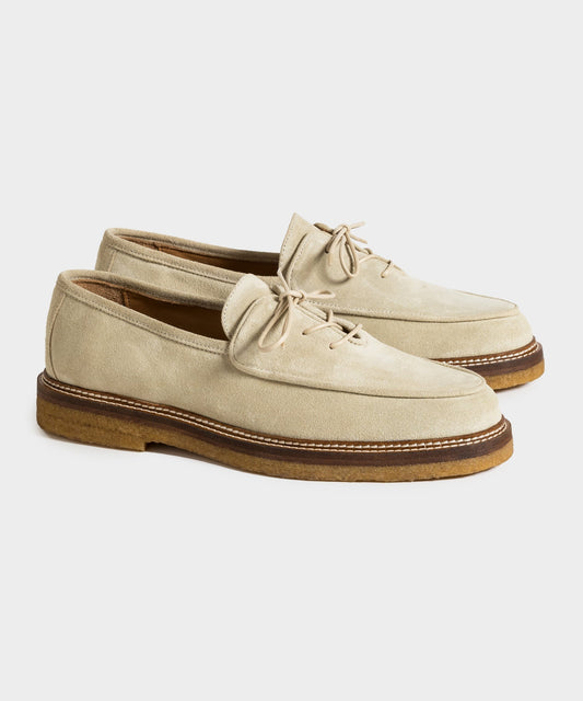 Jacques Solovière Oliver Laceup Derby Suede Shoe - Beige