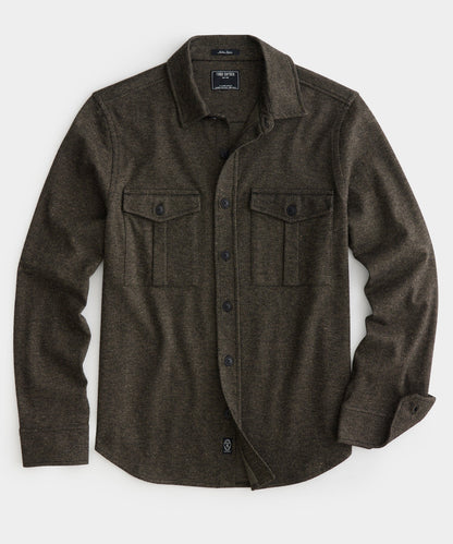 Knit Twill Utility Shirt - Black