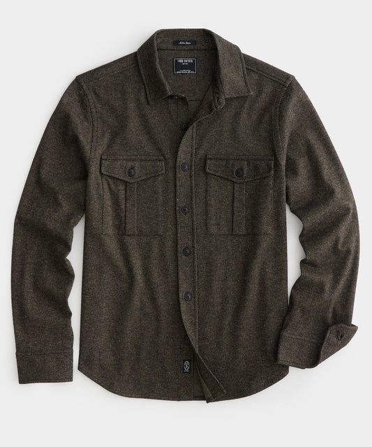Knit Twill Utility Shirt - Black