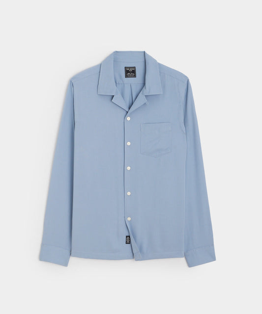 Slim Fit Rayon Hollywood Shirt - Steel Blue