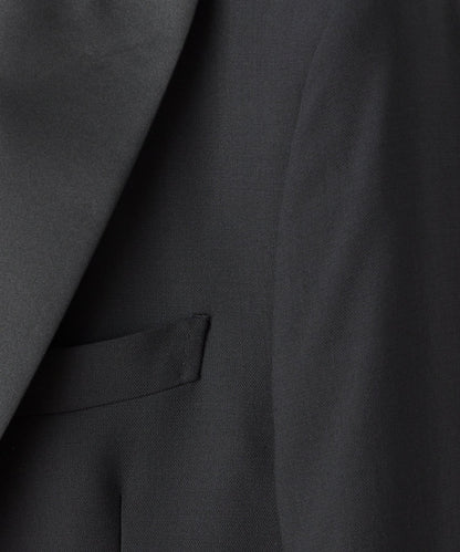 Italian Wool Peak Lapel Tuxedo Jacket - Black