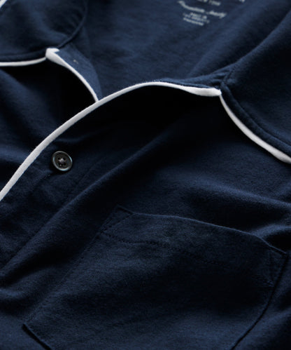 Made in L.A. Montauk Tipped Full Placket Polo - Navy