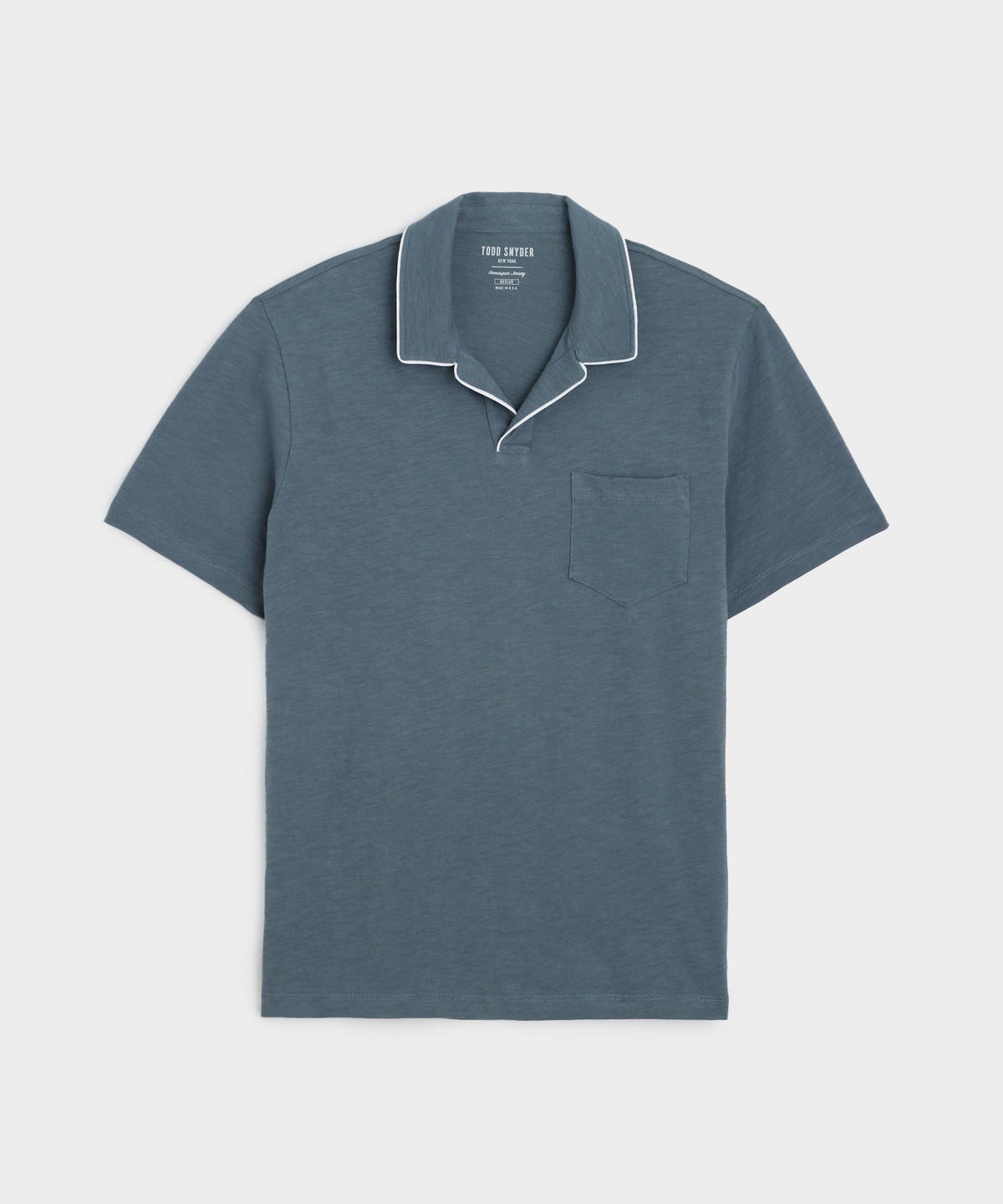 Made in L.A. Jersey Tipped Montauk Polo - Blue Metal